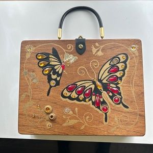 Vintage Mahogany Box Purse